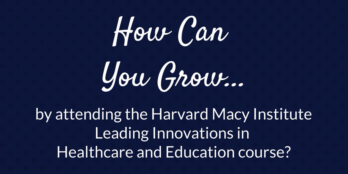 Want to learn more about our Institute &amp; our June "Leading Innovations in #Healthcare &amp; #Education course?

Curious about how we can help you navigate the complex challenges facing #MedEd &amp; #HPE during #COVID19?

2 seats remain! Check out our intro video: bit.ly/3f5KMaM