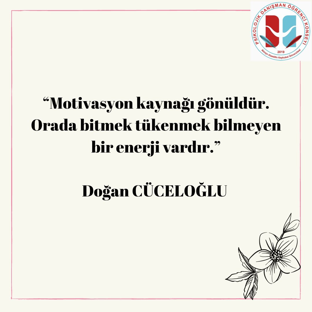 AlkuPdok's tweet photo. Ve en sonunda da Sevgili Doğan Cüceloğlu’nun motivasyon ile ilgili bir sözüne yer verdik💐 
Keyifli okumalar🤍
PDOK’la kalın...💐

İçerik:
FadimÖZKURT&amp;FatmaBULUT

Tasarım: Fatma BULUT
@pdrogrencileri @Fadimzkurt @fatmabuulutt https://t.co/qlB3hRJLbd