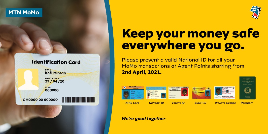 Y'ello Valued Customer, to provide extra security for your MoMo, you will be required to submit a valid national ID at agent points for all MoMo transactions starting April 2. This is to ensure safer transactions. #JustMoMoIt  #WeAreGoodTogether