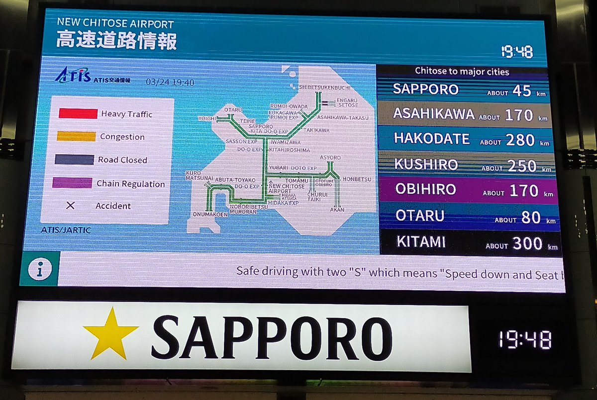 これから北海道を訪れる予定の方は絶対に見るべき画像です 新千歳空港と札幌は近そうに見えて45kmもあります 山手線は1周30km 大阪 環状線は1周21kmです 間違っても札幌函館日帰り旅行とか組んではなりません 死にます