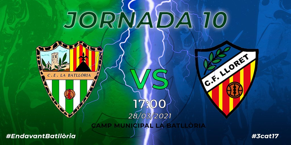 🚨1r EQUIP | PROPER PARTIT🚨

El nostre 1r equip busca els 3 primers punts del 2021, i què millor manera d'intentar aconseguir-ho que davant de la nostra afició!

🆚️ <a href="/cf_lloret/">CF Lloret</a> "B"
🗓 28/03
🕔 17:00
⚽️ J.10 (4rt partit)
👨🏻 Assistència limitada 

#EndavantBatllòria #3cat17