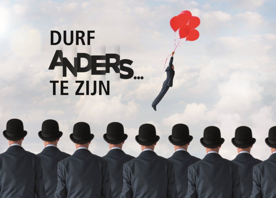 Op 8 juni is het zover: seminar Anders. U leert in één dag:

•anders te denken
•anders te kijken
•anders te experimenteren
•anders te handelen
•anders te organiseren

Er zijn nog plaatsen beschikbaar! Boek uw tickets op bit.ly/3jZFQot.