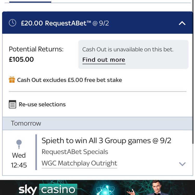 Dstansb_tips's tweet photo. My bets for the WGC matchplay so far https://t.co/bzKa9JsPoy