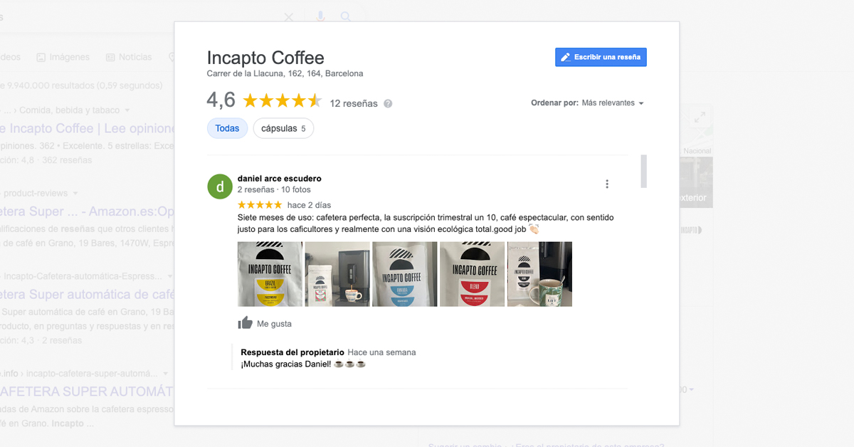 Valoramos y agradecemos las opiniones de nuestros clientes: las buenas y las malas (que nos motivan a mejorar). 
🤩Y somos felices cuando nuestros #coffeelovers están satisfechos. Gracias <a href="/danielarceescud/">daniel @rce</a>