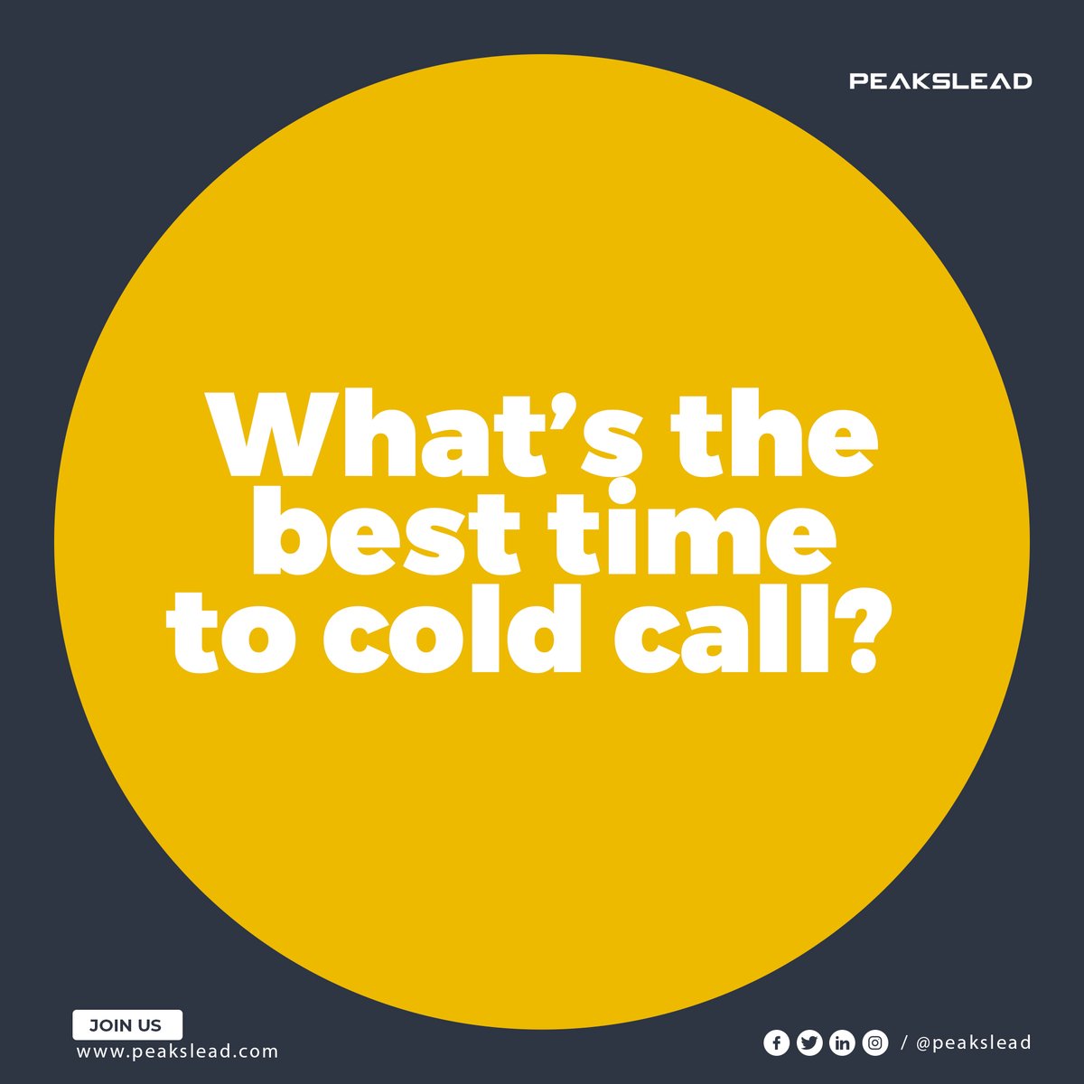 peakslead's tweet photo. What’s the best time to cold call?
#LeadGeneration #Sales #Marketing #success #callcampaign #coldcalls #marketingtips #coldcalling #salestraining #salesdevelopment #salesrep #prospect #peakslead https://t.co/iKgHQc4rsC