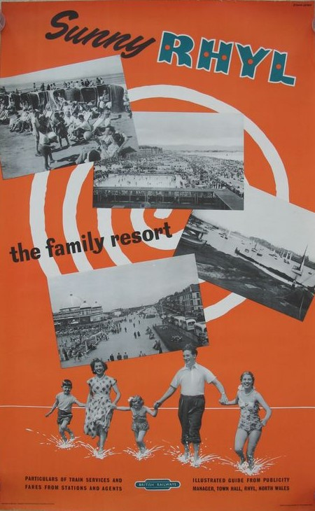 #WaybackWednesday to 1956 and to 'Sunny Rhyl: The Family Resort', designed by Studio Seven for British Railways. #Rhyl