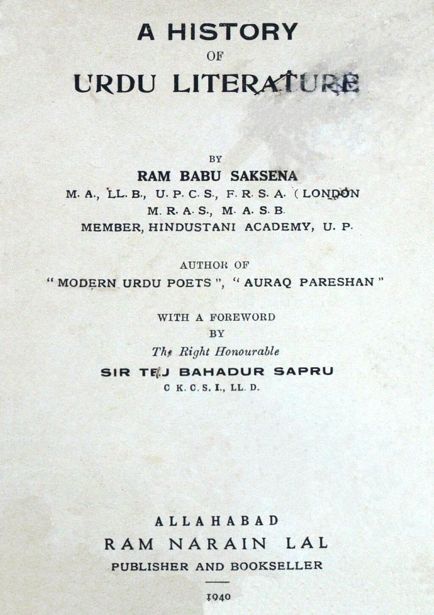 IbtedaOfficial's tweet photo. A History of #Urdu Literature 
Author: Ram Babu Saksena
Year: 1940

Takreekh-i #Adab Urdu
Translator:  Mirza Muhammad Askari
Year: 1937

https://t.co/CO7DFVXy0P
https://t.co/8a0Uxd2I4s

 via @internetarchive https://t.co/m7euLnfBeo