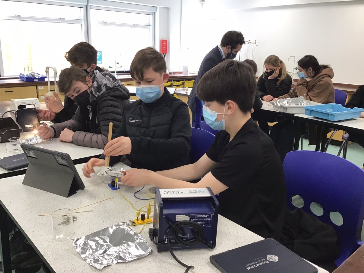 DunottarSci's tweet photo. WW1 cross-curricular day has moved to science where students are designing a telegraph to transmit Morse code #Dunottar https://t.co/oQEpmoKgw6