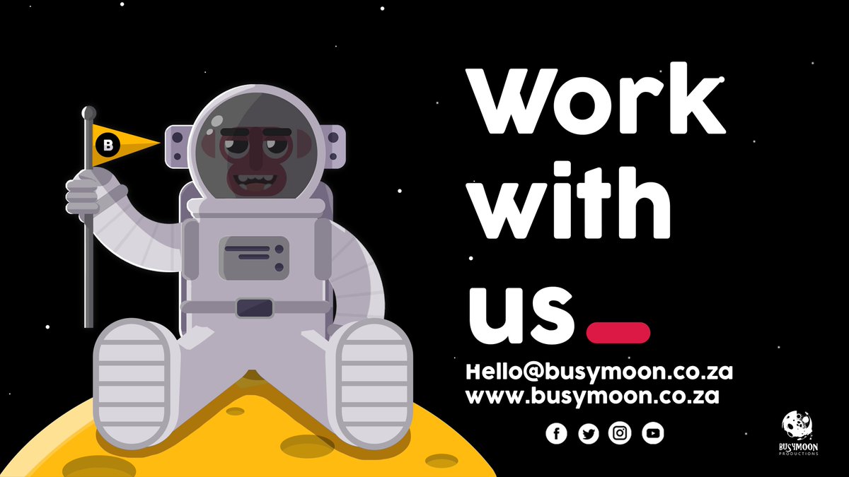 Busymoonstudio's tweet photo. Need to explain a concept, app or product in a simple and understandable way? Or you need a fun way to educate or train your employees? Let us help you out by creating state of the art animations for you.
Contact us:
Hello@busymoon.co.za
0810780066
https://t.co/Bv3PcUzOdz
#DJSBU https://t.co/3DYweMK1gm