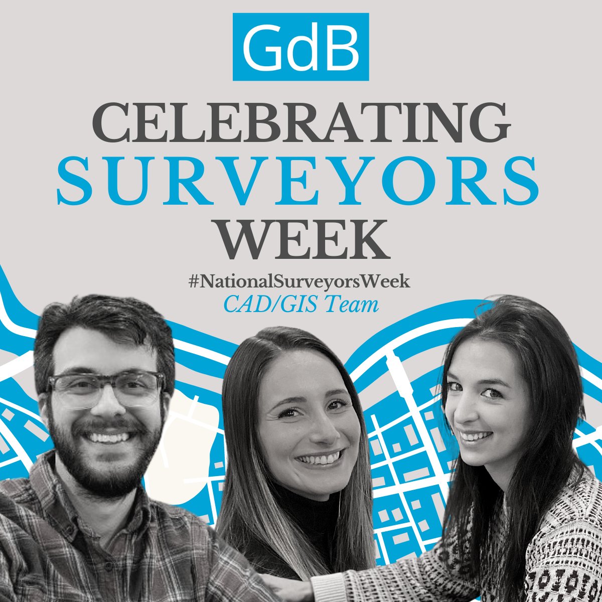 GdbGeospatial's tweet photo. Today we are featuring our amazing office technicians of CAD and GIS Specialists! What happens to all of those field measurements? These data driven Specialists reduce it to symbols and linework and text to create all kinds of geospatial products. 

#NationalSurveyorsWeek https://t.co/KVpAz939i0
