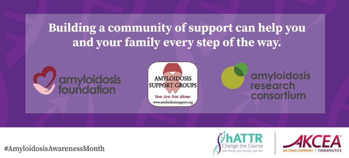 akceatx's tweet photo. Living with a #raredisease like #hATTR amyloidosis requires support for patients and loved ones. In recognition of #AmyloidosisAwarenessMonth and every #AmyloidosisWarrior, here are some resources to help build your community of care: 

https://t.co/oI36LYQ1QC https://t.co/D6V5YQEX6z