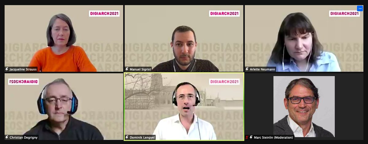 DigiArch2021's tweet photo. Aller guter Dinge sind drei! Noch eine Diskussionrunde unserer Expert*Innen! #digiarch2021 #potential #potenzial #interaktion https://t.co/mqxxFeqBwq