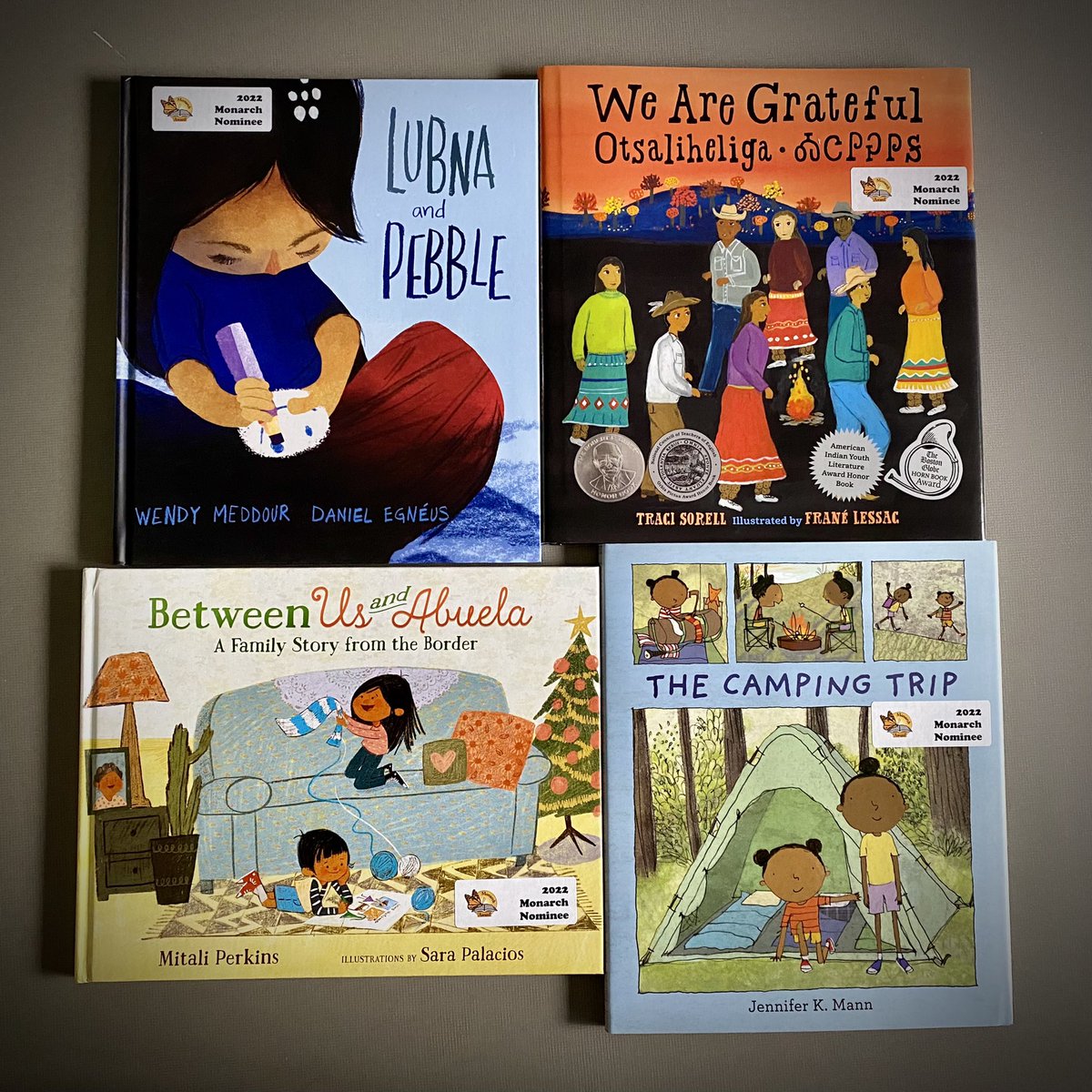 LundLibrarian's tweet photo. Excited to add these beautiful 2022 @monarchaward nominees to our library at #GowerWest! @WendyMeddour @DanielEgneus @tracisorell @franelessac @MitaliPerkins @Jensredwagon #GowerReads https://t.co/NLTxCxR6r0