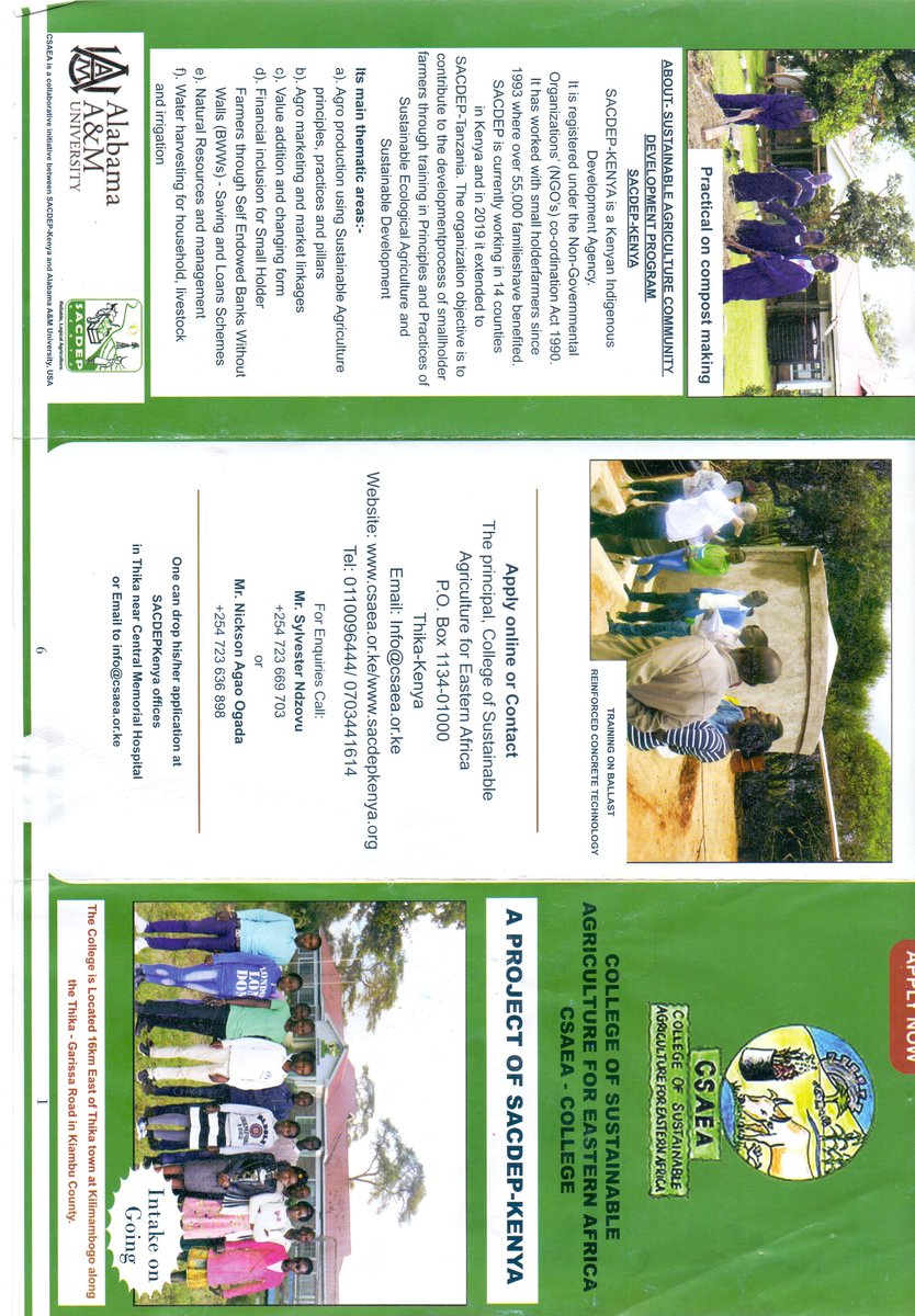Csaea College of Sustainable Agriculture for Eastern Afr (@csaea2) / Posts / X