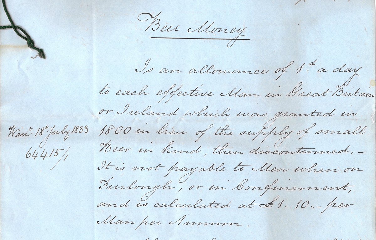hartleyspecialc's tweet photo. Did you know that 1d a day of "beer money" was granted to each "effective man" in Great Britain & Ireland in 1800? And who'd have thought we'd get a reference to #furlough in a #WellingtonWednesday tweet?! #RandomRequests https://t.co/iNOvxyyhV0
