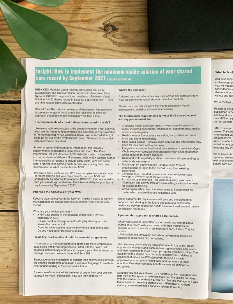 MissCocking's tweet photo. A year on, and I'm pleased covid hasn't removed the use of print to communicate. Thanks @health1tech for including @RSConsult_UK in last month's edition of your Health Tech Newspaper. 

Read the full story: 
https://t.co/PquAYcxTgM

#integration #interoperability #imx https://t.co/IyjCpBK5RR