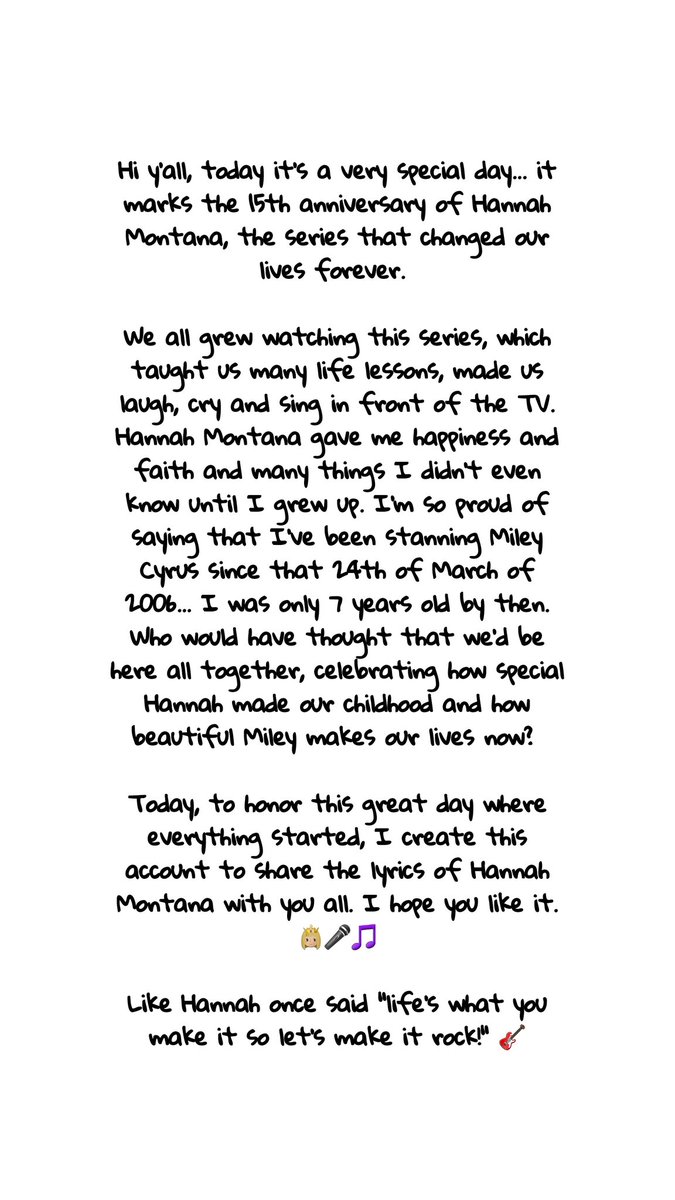 Hannah Montana Lyrics tweet media