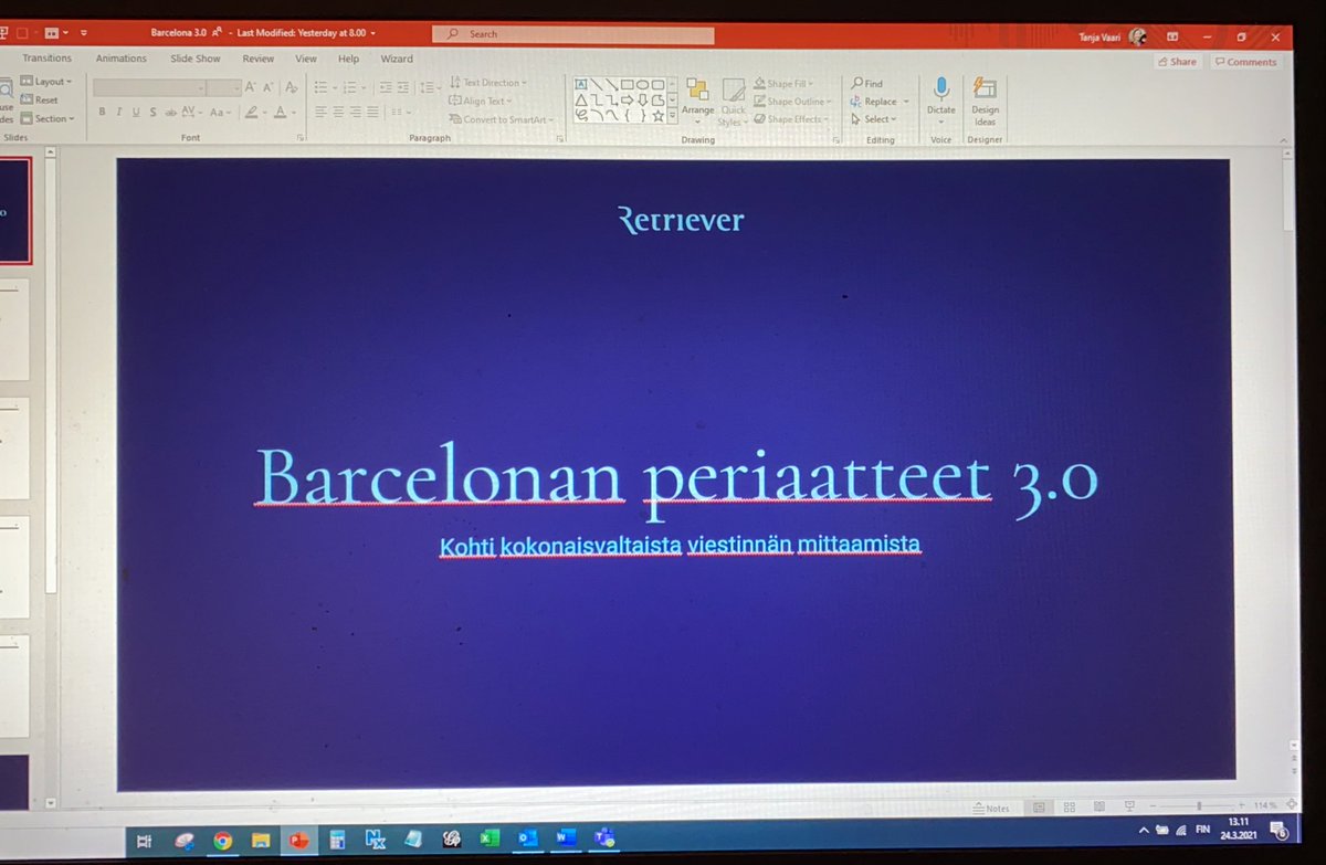 tanjavaari's tweet photo. Tällä viikolla keskityn asiakkaiden julkisuuden sijaan viestinnän mittaamisen ilosanoman levittämiseen.Työn alla esityksiä ja kirjoituksia mittaamisen parhaista käytännöistä eli AMECin Barcelonan periaatteista. https://t.co/InbSqI4GON