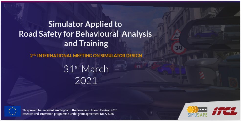 _ITCL's tweet photo. 'Workshop Simulators Applied to Road Safety for Behavioural Analysis and Training'
¿Te gustaría asistir? Would you like to attend?
🗓️31 marzo/March
https://t.co/n3AZWsAGVW
#Simusafe #simulators #training #VirtualReality #BehaviouralAnalysis https://t.co/uI97T5yY95