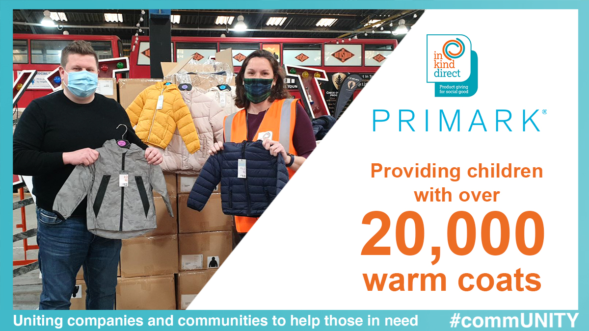 We're delighted that @Primark's donation of over 20,000 coats have begun to be distributed to charitable organisations across the UK. Ross Galbraith at Glasgow The Caring City says: (1/3)