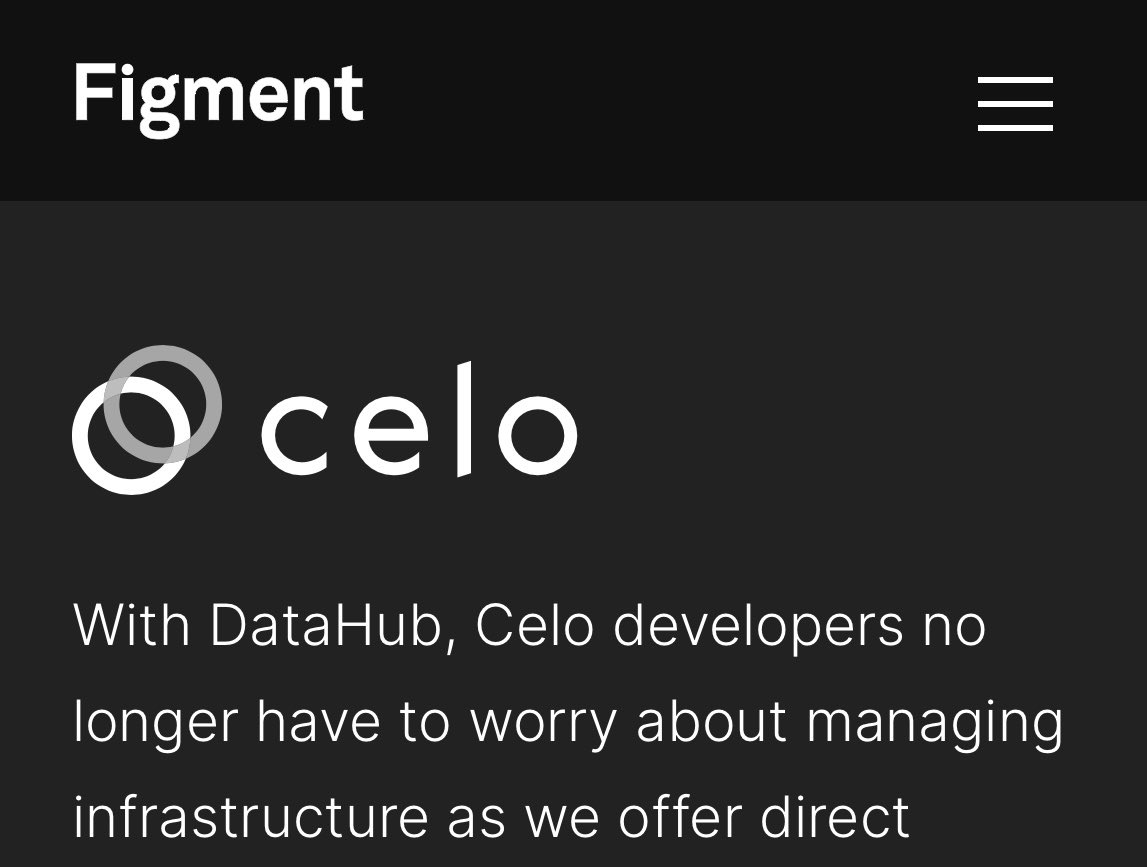 builtoncelo's tweet photo. Building on Celo?

@Figment_io DataHub offers reliable access to Celo’s network so you don’t have to worry about infrastructure

https://t.co/oUYqH9eNOH https://t.co/9SCkxm1Ysd