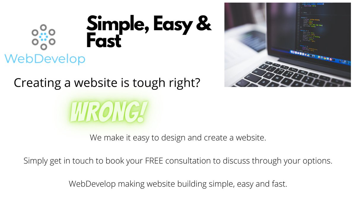 WebDevelop9's tweet image. Putting off building a website? Too hard?
Let WebDevelop take the stress off you!
Get in touch to book your FREE consultation.
#webdevelopment #website #new #design #online
