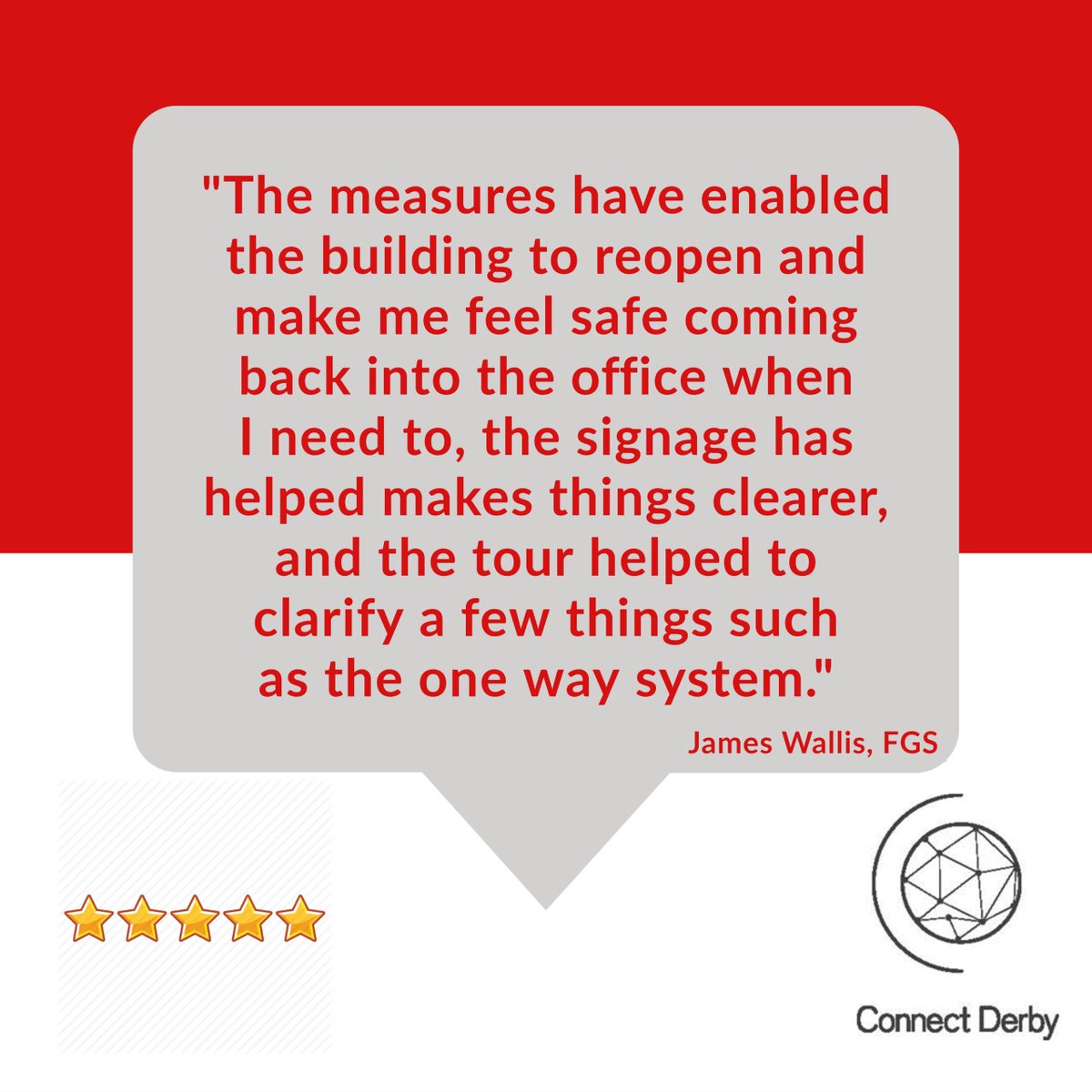 Friargatestudio's tweet photo. . @ConnectDerby, we’ve made sure the appropriate #safety measures are in place so you can access your #office with #confidence. Here’s a lovely review from James Wallis, founder of @aristotlefp about the safety measures in place @Friargatestudio #haveconfidenceinConnectDerby https://t.co/c4X6jTSrPq
