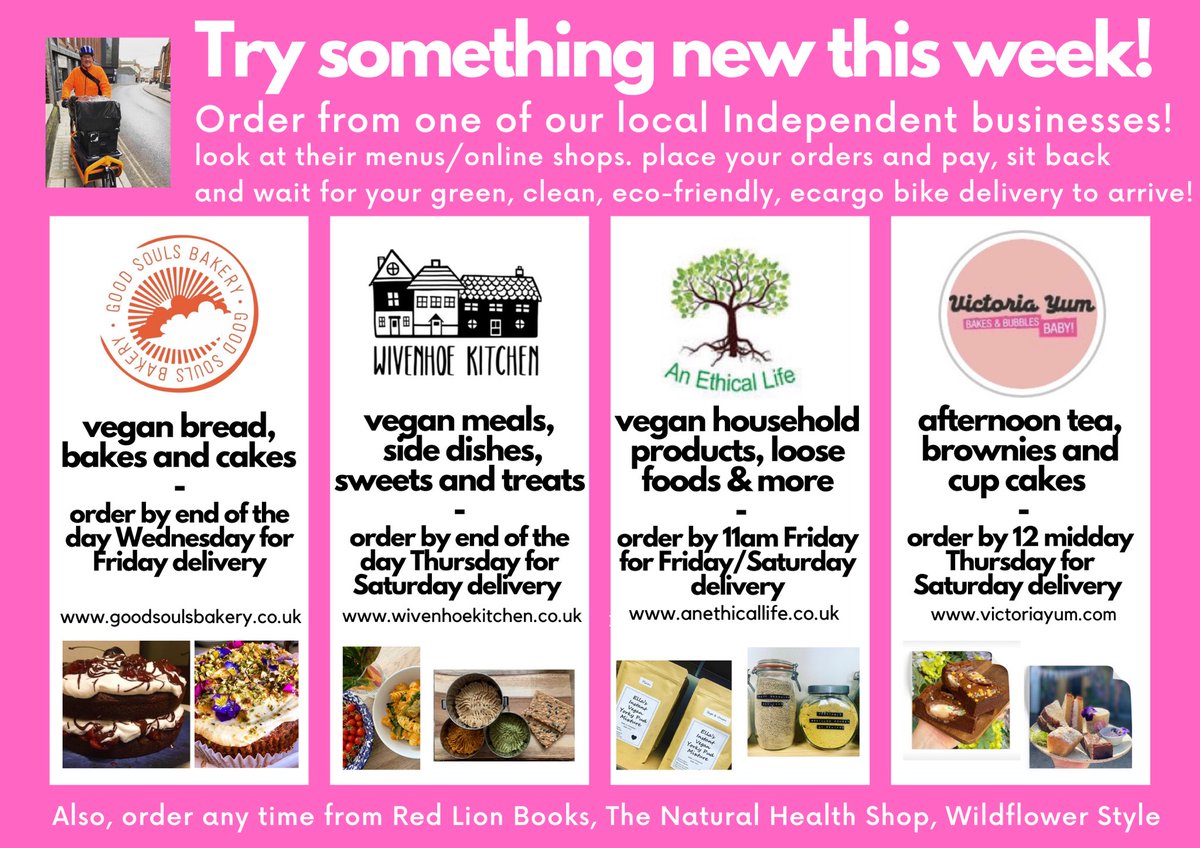EcargoC's tweet photo. Getting ready for our busy Friday/Saturday delivery runs! New businesses and shops coming onboard with us every week! Have a look and see if there is anything you fancy for the weekend. We’d love to Wizz along and make a green, clean, Eco-friendly delivery to you! #localbusinesss https://t.co/MQcbec7Dxf