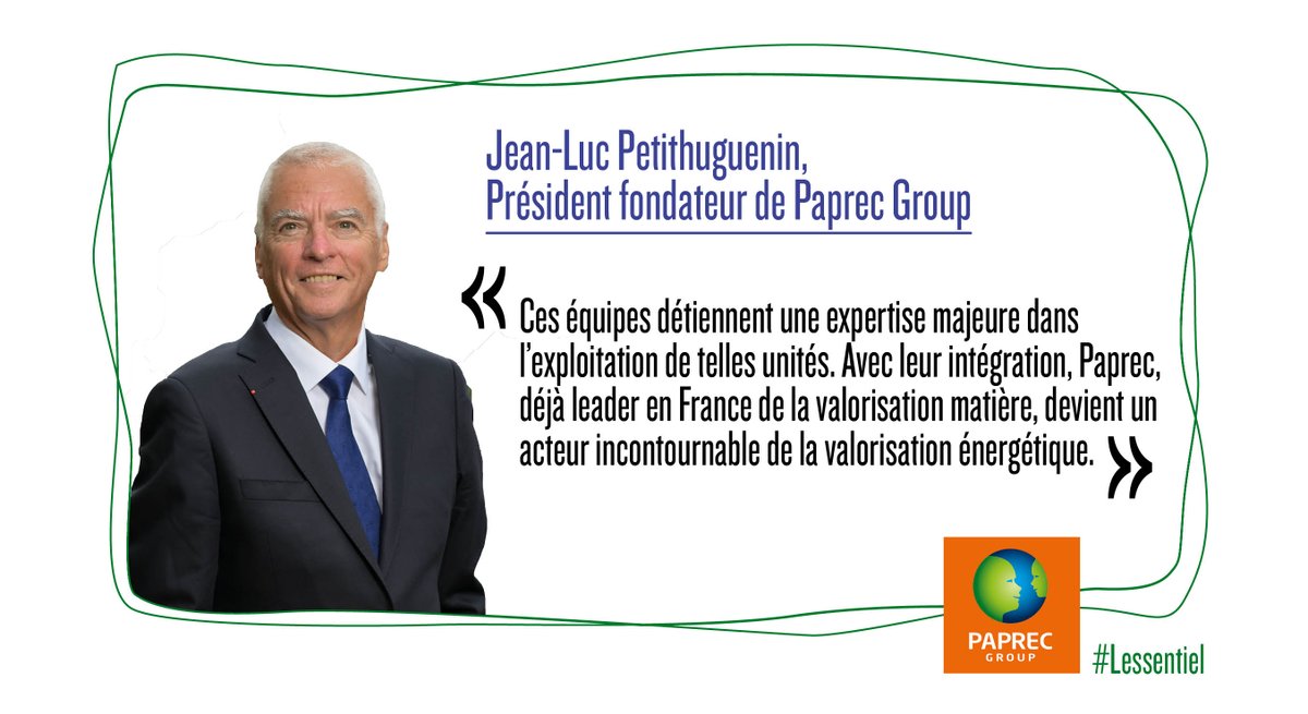Paprec_Group's tweet photo. Le leader français du recyclage annonce ce jour l’arrivée des équipes de la filiale Opération et Maintenance de la CNIM et l’entrée en négociations exclusives avec Dalkia, filiale d’EDF, pour l’acquisition de Dalkia Wastenergy 

Infos dans le CP https://t.co/wCG5F626mU

#Paprec https://t.co/aIc0j1Jl89