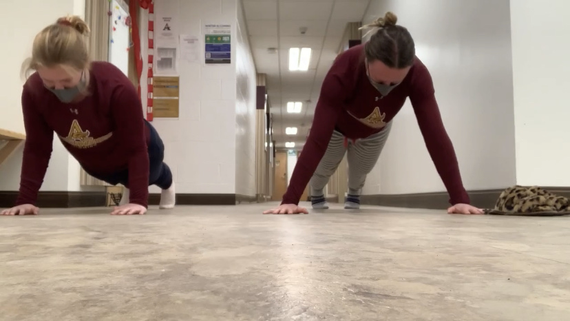 Our Mounties swimmers are off the blocks with some early morning pushups for MountieUP our road to 24,000 pushups has begun! #mountieUP #mountiepride