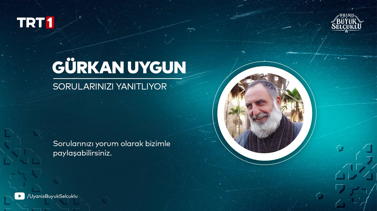Sizlerin oyları neticesinde belirlediğimiz YouTube röportaj serimizde bu haftanın konuğu değerli oyuncumuz #GürkanUygun!
Merak ettiğiniz sorularınızı bekliyoruz.👇🏻
#UyanışBüyükSelçuklu <a href="/trt1/">TRT 1</a>