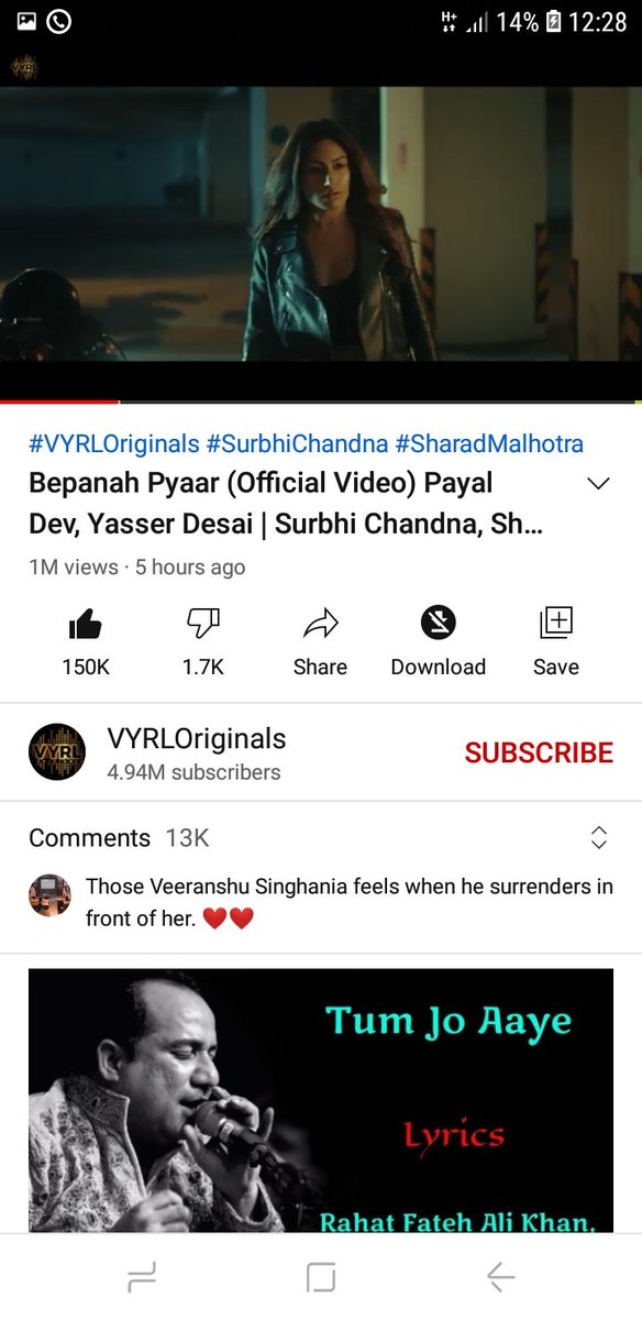 _Scian's tweet photo. 1 M views on YouTube 💃🏻💃🏻
https://t.co/UNqiOklHlB
#Bepanahpyaar #SurbhiChandna https://t.co/b7mU9tnmRx