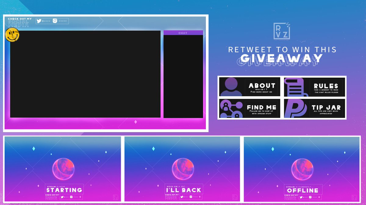 Ds_RVZ's tweet photo. 🟣 Twitch Pack Giveaway 🟣
بمُناسبه رجُوعي و أغلبكم ستريمرز ف قررت أسوي سحب على twitch pack.
عبارة عن : 
✦ |  4 بانلز.
✦ |  اوفرلي
✦ |  offline , starting , I'll back banners 
كيف تدخل السحب :
✦ | تابعني
✦ | رتويت للتغريده
ورح تفوز بـ إذن الله https://t.co/OEdyNOw2Hm