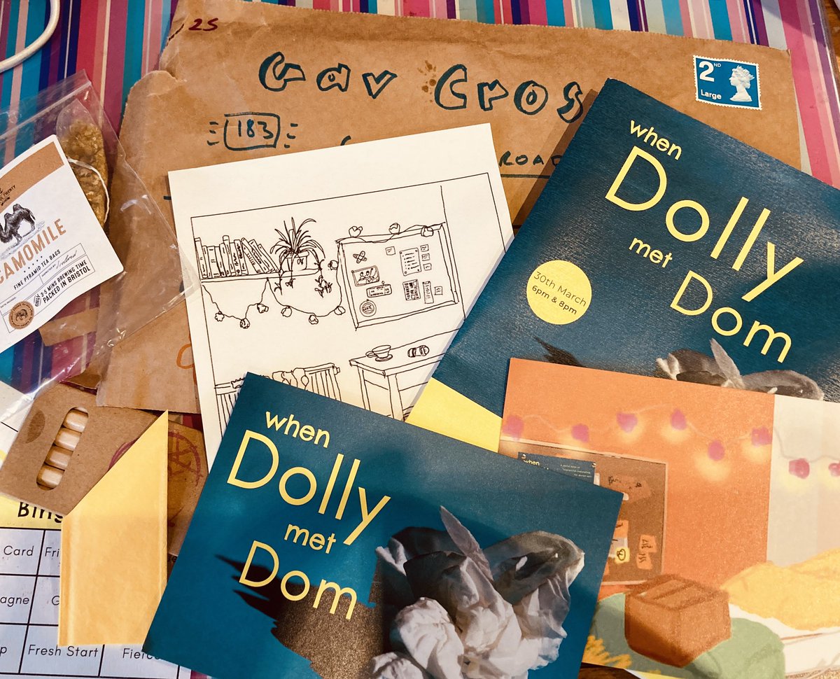 GavCross's tweet photo. Sometimes you need a little light of creativity and joy to lead the way forward.
A genuinely glorious bit of post from @Bleeding_Nora ahead of their performance of ‘When Dolly met Dom” at @poundarts next week.
Theatre is so nourishing.
And I haven’t even seen it yet. 
Cannot wait https://t.co/6PElkkWRVF