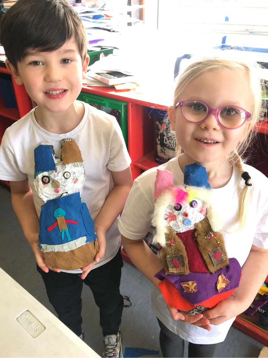 Battyeford's tweet photo. Year 1 have been working hard to complete their applied arts Rabbit Dolls matching their designs. Amazing work 1E! @nataliedeanepow @theartcriminal @FabricLenny @NSEAD1 #rabbitdolls #juliearkell #craftcouncil @craftcouncil https://t.co/amk95SAbcV