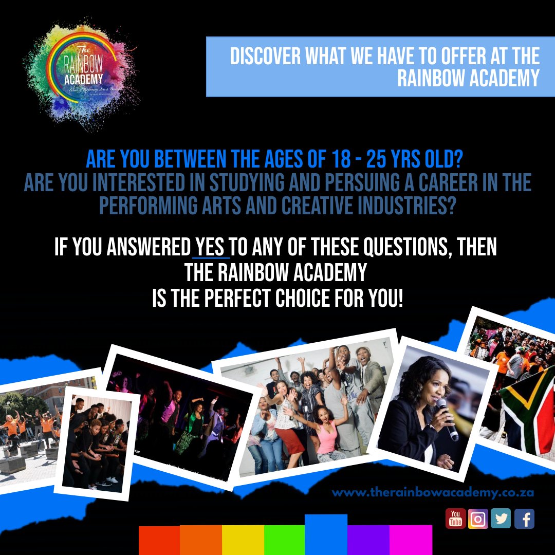 Are you interested in Dance &amp; The Performing Arts? 

Checkout our latest posts on how you can become part of The Academy
facebook.com/50019087334154…

Link to the application form in our bio! 

#performingarts #therainbowacademy #capetown #auditions #Dance