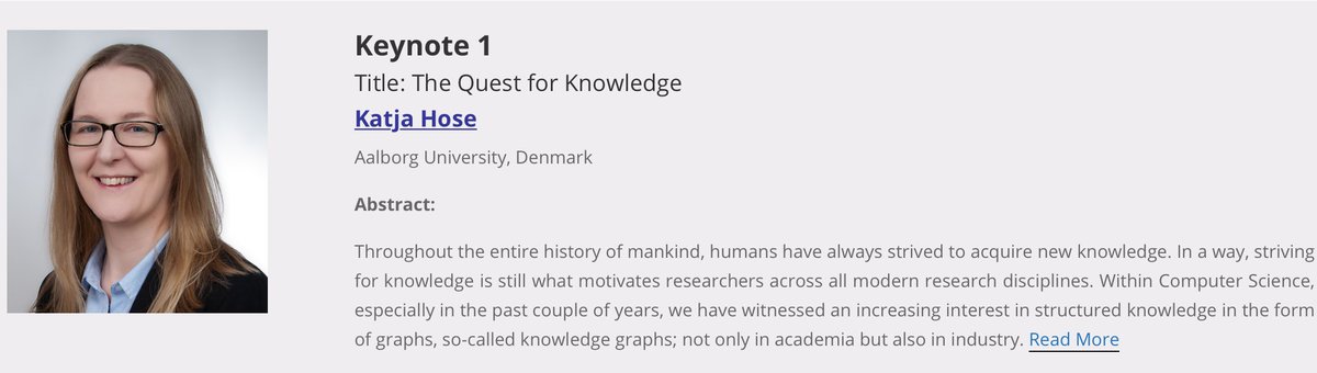 DAISY (@daisyaaudk) on Twitter photo Our colleague Katja Hose <a href="/HoseKatja/">Katja Hose</a> will present today at 14:15 a keynote titled "The Quest for Knowledge" in the 24th International Conference on Extending Database Technology #EDBT2021 lnkd.in/de-pyew
#knowledgeGraphs #knowledgeManagement
cs.aau.dk/~khose Our colleague Katja Hose <a href="/HoseKatja/">Katja Hose</a> will present today at 14:15 a keynote titled "The Quest for Knowledge" in the 24th International Conference on Extending Database Technology #EDBT2021 lnkd.in/de-pyew
#knowledgeGraphs #knowledgeManagement
cs.aau.dk/~khose