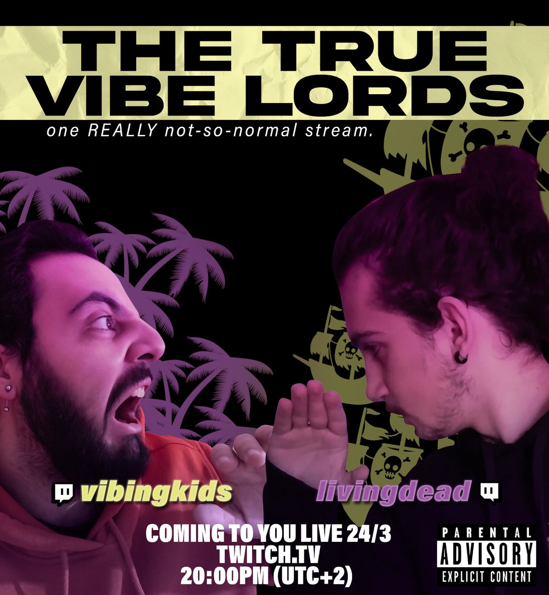 VibingKids's tweet photo. TUNE IN FOR A NOT-IN-SCHEDULE STREAM IN THE MOST NOT-SO-NORMAL COLLAB!
Today 20:00PM UTC+2

with @cplivingdead ♥
https://t.co/F9QX09U1n9
living dead twitch : https://t.co/mXbzu7SAAA

#smallstreamer #SmallStreamersConnect #twitch #TwitchAffliate #streamer #collaboration https://t.co/ttZYfsVe5p