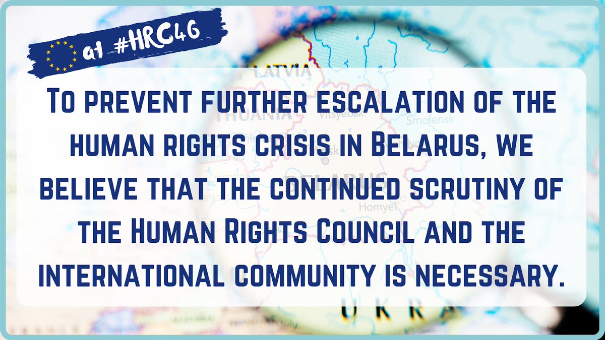 EU_UNGeneva's tweet photo. #HRC46 just adopted the EU-led resolution on #Belarus that strengthens the capacity of the Office of the High Commissioner @UNHumanRights in order to contribute to accountability. We must hold perpetrators of grave human rights violations accountable to end the impunity! https://t.co/pkYVoLIKWM