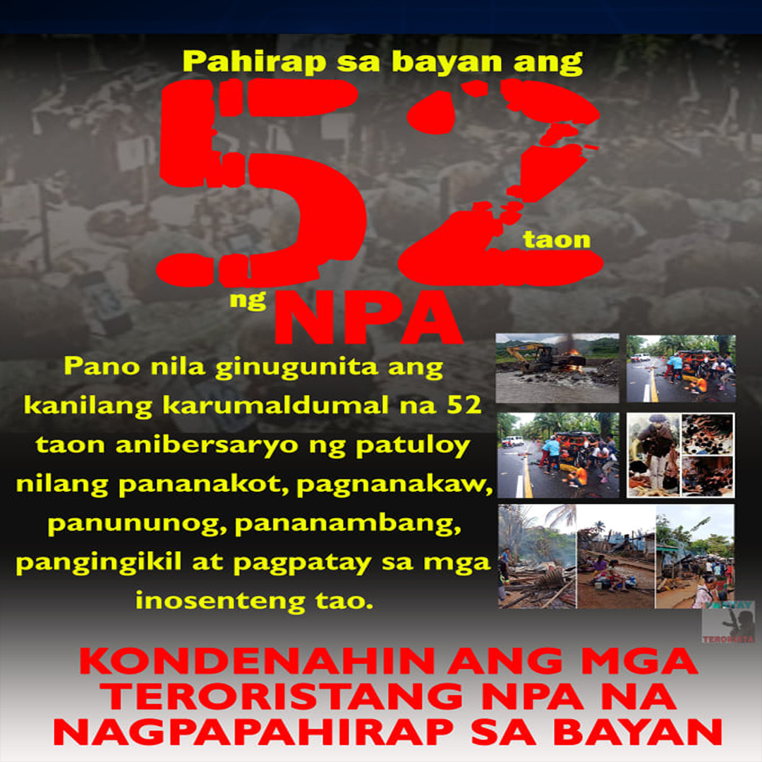 RizalPmfc's tweet photo. #NoToCPPNPANDF
#NoToTerrorists https://t.co/WvEZlyC02n