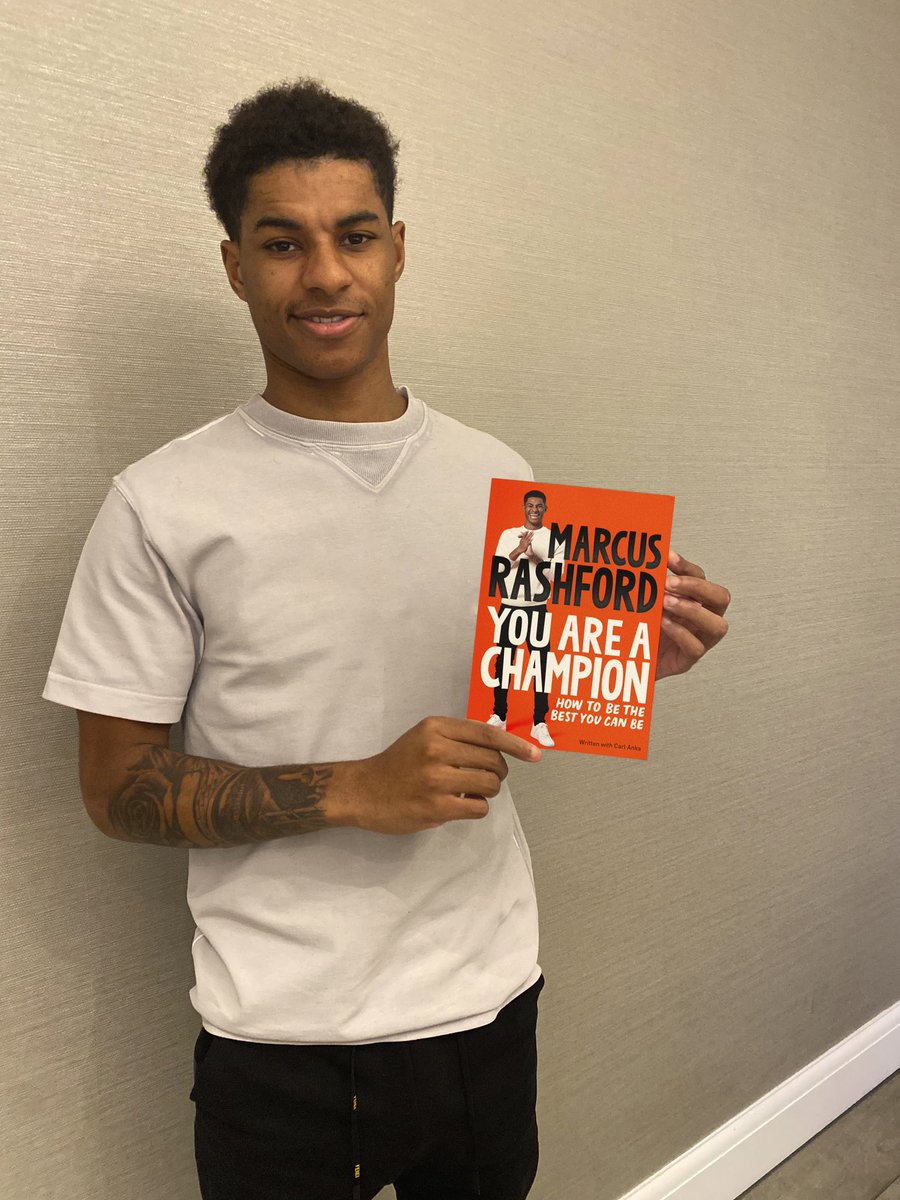 MarcusRashford's tweet image. Here it is! 

‘YOU are a Champion’. A guide that I hope will inspire ALL children to dream big and help those who need it most.

Out May 27th. 

Find out more and pre-order at:
smarturl.it/YouAreAChampion

Can’t wait to hear what you think ♥️

#marcusrashfordbook