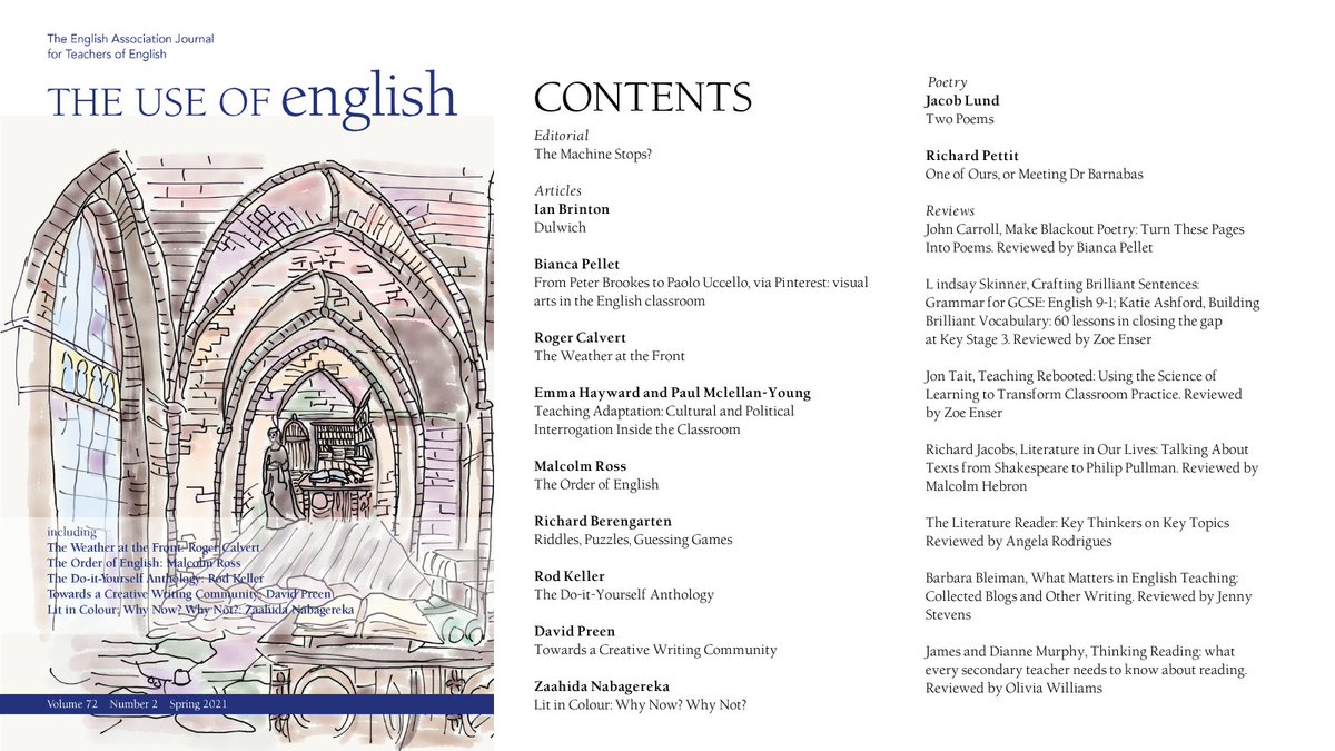 EnglishAssoc's tweet image. Members, keep an eye out for the Spring THE USE OF ENGLISH heading your way!
- Art in the English classroom
- The art and poetry of WW1
- Fresh insights from studying adaptations of works
- Developing creative writing
- @penguinrandom's Lit in Colour project
... And so much more!