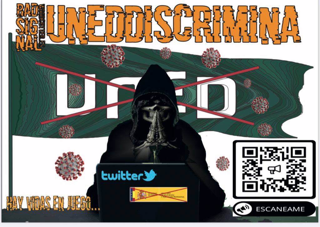 Lady_muffyn's tweet photo. No queremos más contagios, no queremos más miedo, no queremos contagiar a familiares ni a amigos, por favor, @UNED ya basta de dar vueltas, tenéis que dar la cara, reconoced ahora que estáis a tiempo y protegernos #uneddiscrimina https://t.co/85SwNDj9G0