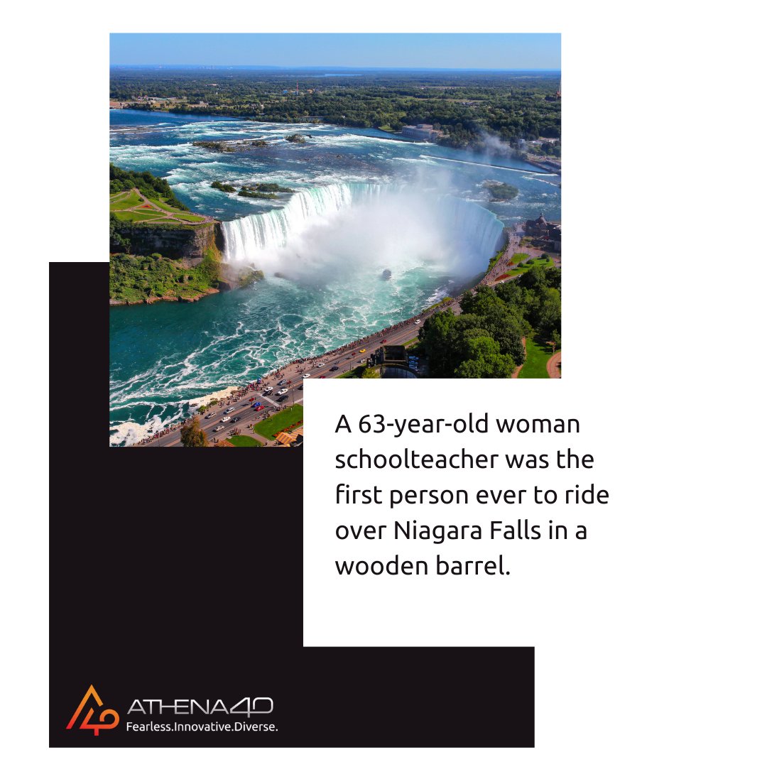 Athena_40's tweet photo. On October 24 1901, Annie Edson Taylor became the first person to successfully ride over #NiagaraFalls in a wooden barrel. She chose her birthday for the stunt. Stunting has been banned at Niagara Falls since 1951 & it carries a hefty fine on both sides of the border #WomenFirsts https://t.co/RbrWtzSJlT