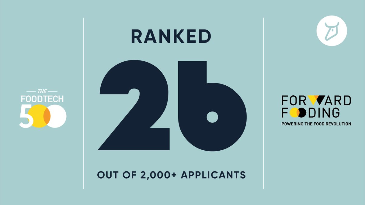 AlephFarms's tweet photo. Inspired by the Fortune 500, @forwardfooding created FoodTech 500, the world’s first definitive list of the global entrepreneurial talent at the intersection between food, technology, and sustainability. Out of 2K+ applicants, we are ranked 26. https://t.co/u5IbfsXHnZ