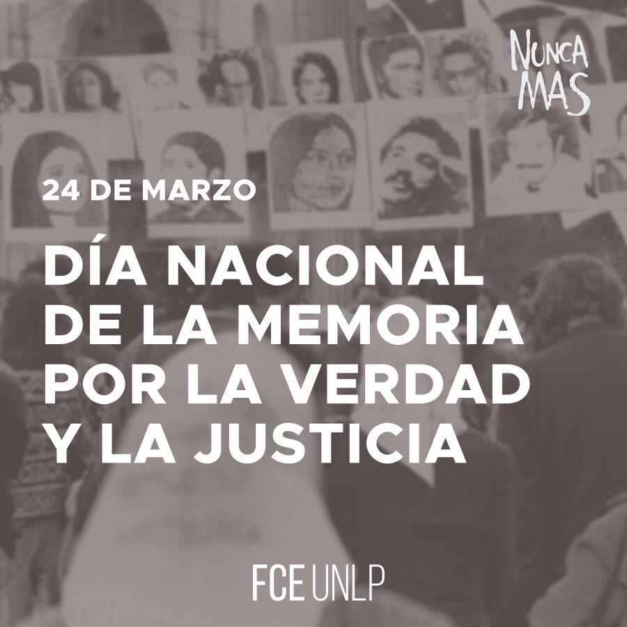 economicas_unlp's tweet photo. Los Derechos Humanos y la Democracia tienen un valor ético resumido en ocho letras: #NuncaMás

#45AñosDelGolpe #MemoriaVerdadYJusticia https://t.co/N7vtvJ44S7