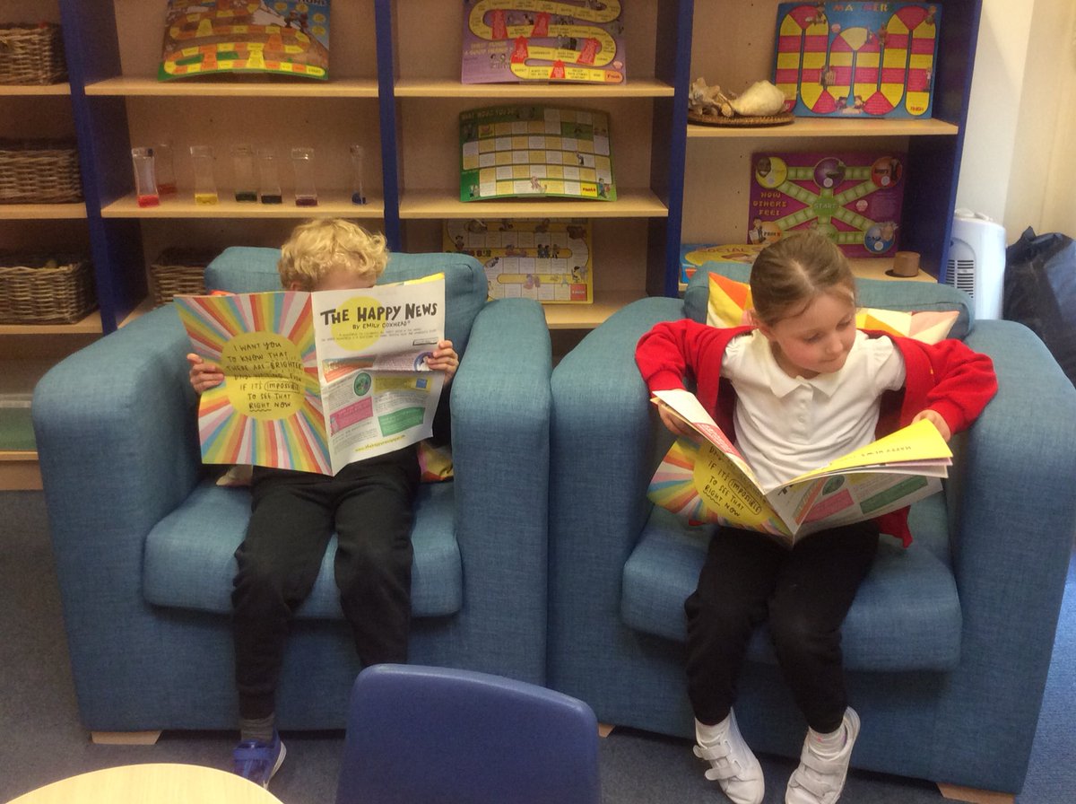 NewchurchCP's tweet photo. Thank you @emilycoxhead for inspiring our budding authors and illustrators with our beautiful copies of @HappyNewspaper_ . The children love them. https://t.co/Xj8ipsaOEF