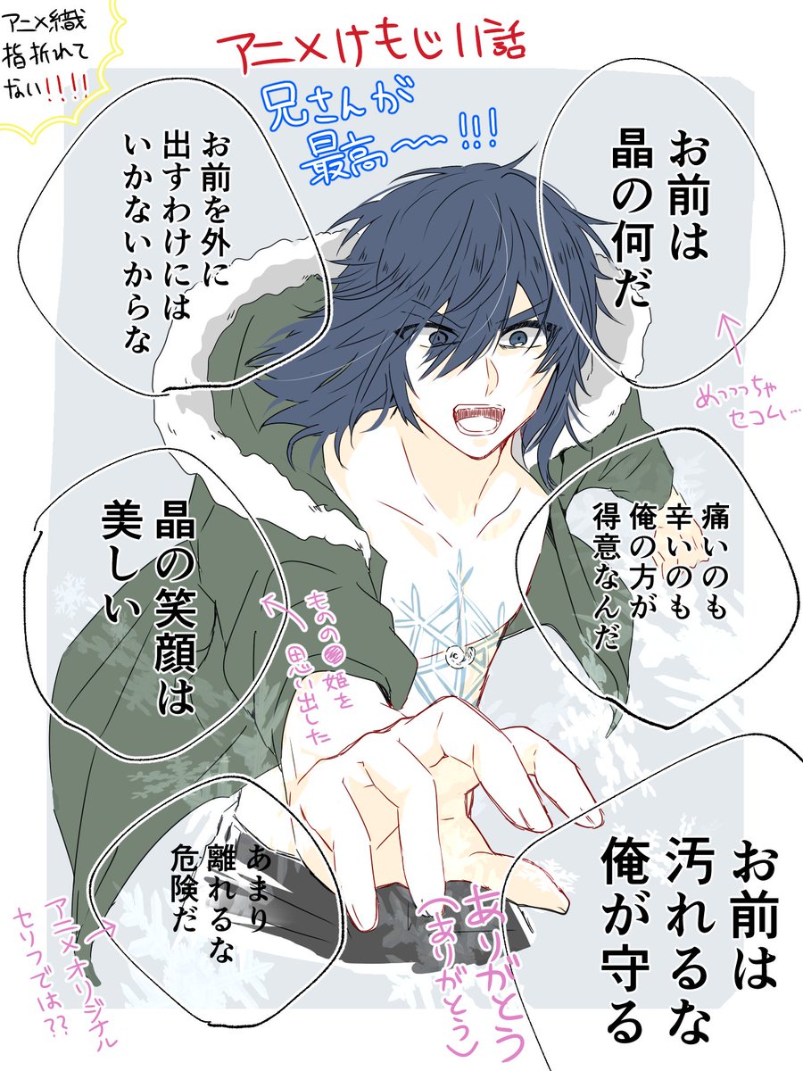 アニメけもじ11話の感想らくがき 