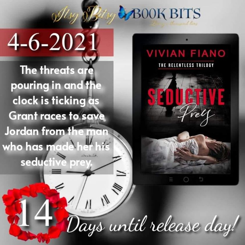 MOCoffeeMom's tweet photo. ♥14 DAY COUNTDOWN♥
Seductive Prey (Relentless #1) by @VivianFiano   PREORDER https://t.co/ZPDWTDbv2A
VIEW THE VIDEO - https://t.co/ww6zBQTgbe
#PREORDER #COMINGSOON #ITSYBITSYBOOKBITSPROMOTIONS #SeductivePrey  #ROMANTICSUSPENSE #MILITARY #Relentless #countdowntorelease https://t.co/Re5d0lU5VD
