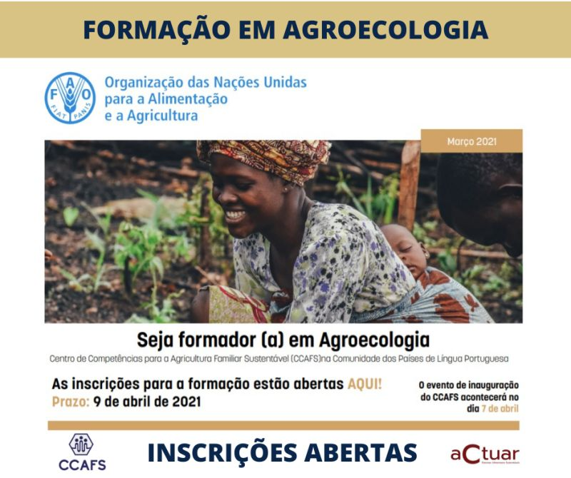 actuar_e's tweet photo. Tem experiência em Agroecologia e pretende aprofundar os seus conhecimentos?

Inscreva-se no curso de Formação de Formadores em Agroecologia em: https://t.co/XnEBInXtGw

Mais informações: https://t.co/0L6uC8GIrz

#agroecologia #cplp #agriculturafamiliar 

@FAO #ACTUAR #CCFAS https://t.co/5UnGtQ94oq
